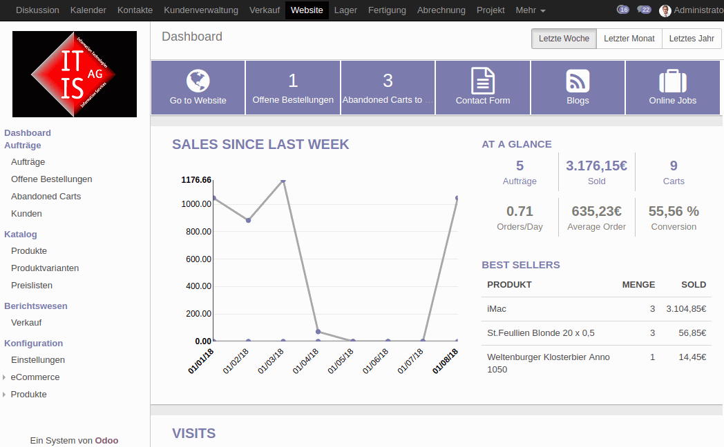 Odoo text and image block